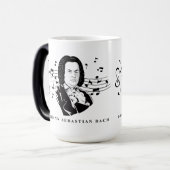 ヨハン・セバスチャン・バッハポートレートとバストとノート モーフィングマグカップ (正面左)