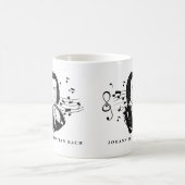 ヨハン・セバスチャン・バッハポートレートとバストとノート モーフィングマグカップ (中央)