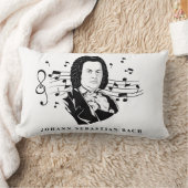 ヨハン・セバスチャン・バッハポートレートとバストとノート ランバークッション (ブランケット)