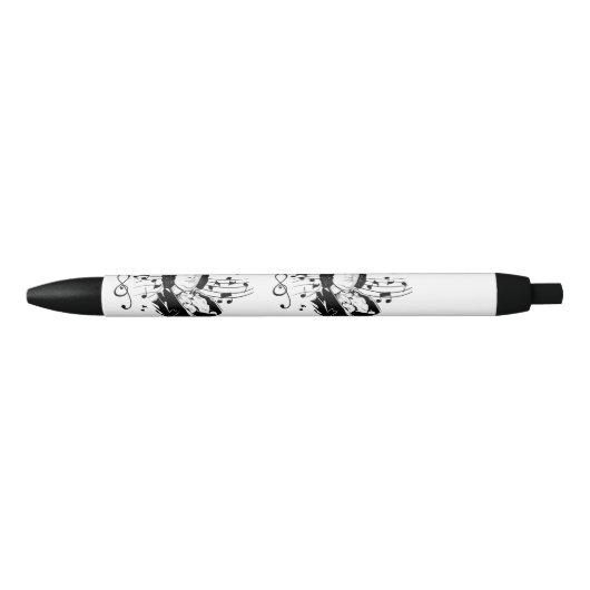 ヨハン・セバスチャン・バッハポートレートとバストとノート 黒ボールペン (正面)