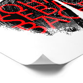 ヨハン・セバスチャン・バッハポートレートと赤い文字 ポスター (角)