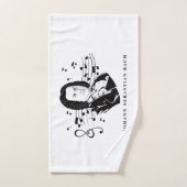 ヨハン・セバスチャン・バッハポートレート/メモ付きバスト ハンドタオル (ハンドタオル)