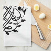 ヨハン・セバスチャン・バッハ印鑑クレストモノグラム記章 キッチンタオル (四つ折り)