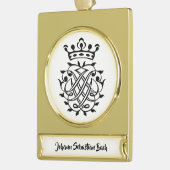 ヨハン・セバスチャン・バッハ印鑑クレストモノグラム記章 ゴールドプレートバナーオーナメント (左)