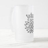 ヨハン・セバスチャン・バッハ印鑑クレストモノグラム記章 フロストグラスビールジョッキ (正面左)