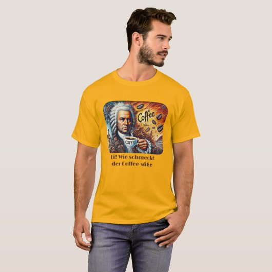 ヨハン・セバスチャン・バッハ・カフィー男子の基本Tシャツ Tシャツ (正面フル)