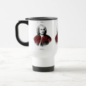 ヨハン・セバスチャン・バッハ・ポートレートとレッド・レターズ トラベルマグ (左)