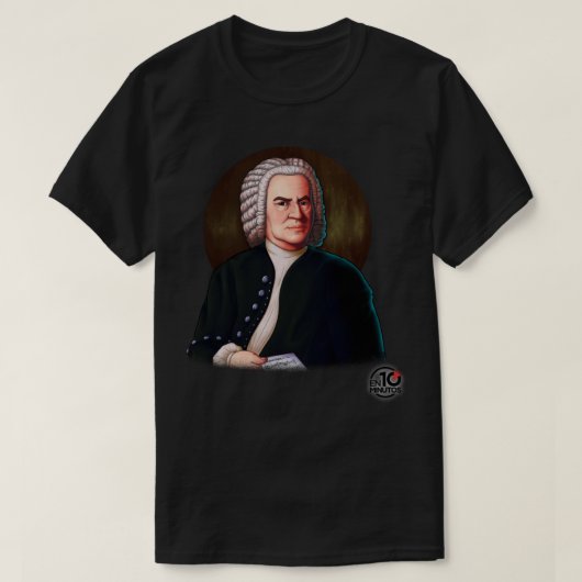 ヨハン・セバスチャン・バッハ+ロゴen10分ステッカー tシャツ (デザイン正面)
