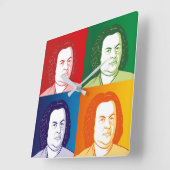 ヨハン・セバスチャン・バッハimマンガートスティル スクエア壁時計 (傾斜)