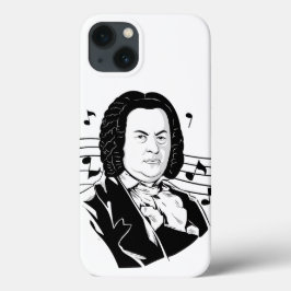 ヨハン・セバスティアン・バッハの肖像と胸像と楽譜 iPhone 13ケース