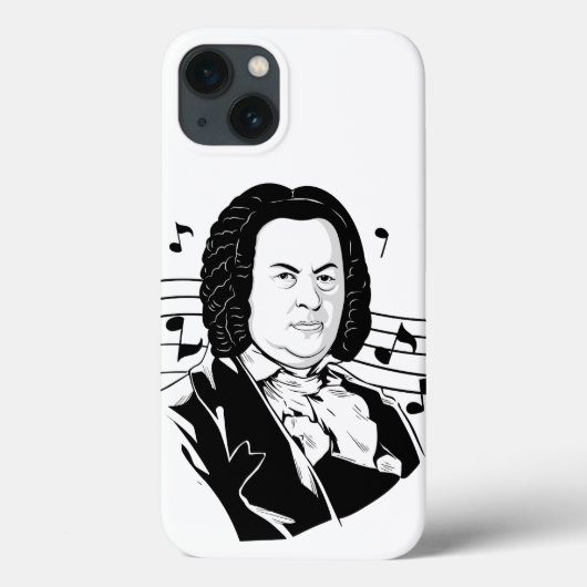 ヨハン・セバスティアン・バッハの肖像と胸像と楽譜 Case-Mate iPhoneケース (裏面)