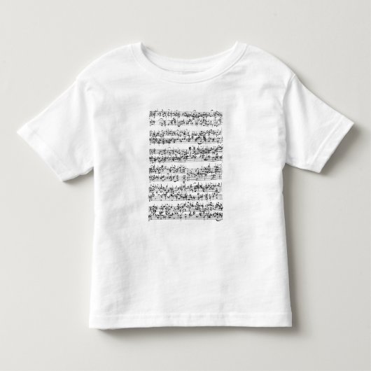 ヨハン・ゼバスティアン・バッハの音楽スコア トドラーTシャツ (正面)