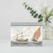 ヨハン・ティラーによるイスタンブール海の船 ポストカード (スタンド正面)