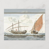 ヨハン・ティラーによるイスタンブール海の船 ポストカード (正面)