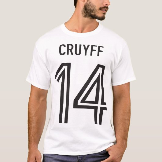 ヨハンCruyff 14メンズレトロのオランダのフットボール選手 Tシャツ (正面)