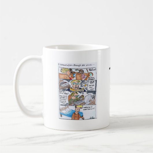 ヨハンTienhaara著干し草用フォークの実存主義のマグ コーヒーマグカップ (左)