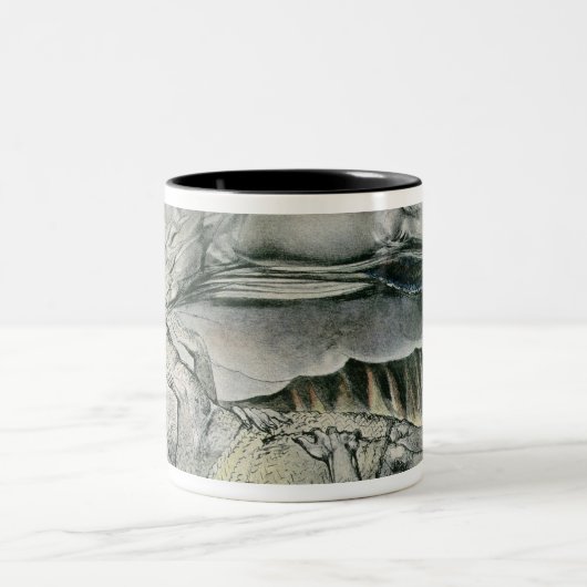 ヨブ記のウィリアムブレイク|のイラストレーション; ツートーンマグカップ (中央)