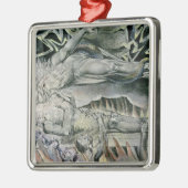 ヨブ記のウィリアムブレイク|のイラストレーション; メタルオーナメント (左)