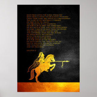 ヨブ39:19-25聖書の詩 ポスター