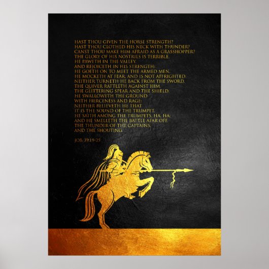 ヨブ39:19-25聖書の詩 ポスター (正面)