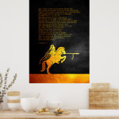 ヨブ39:19-25聖書の詩 ポスター (キッチン)