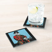 ヨマンウォーダーまたは養蜂家 ガラスコースター (アングル)