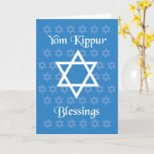 ヨムキプール恵みユダヤ星ダビデ カード (黄色い花)