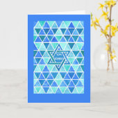 ヨム・キプルの挨拶状-ダビデの星 カード (黄色い花)