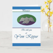 ヨム・キプルハト顔の挨拶状 カード (黄色い花)