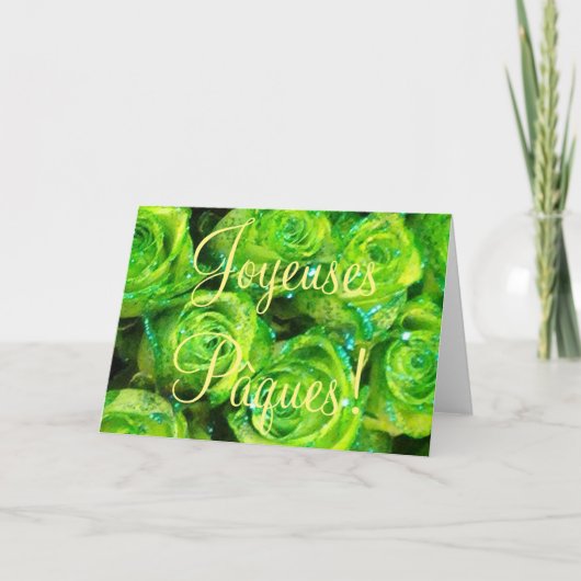 ヨユスパクフランスのスイースターパープルバラ花 シーズンカード (正面)