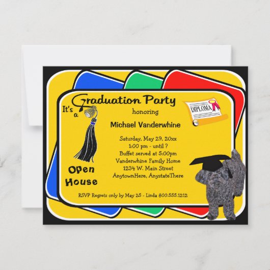 ヨルキエポ·ブラック卒業パーティー招待状 招待状 (正面)