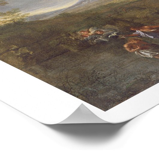 ヨルダンでバプテスマを持つ風景(c油) ポスター (角)