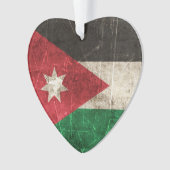 ヨルダンのヴィンテージの老化させ、傷付けられた旗 オーナメント (正面)