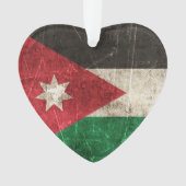 ヨルダンのヴィンテージの老化させ、傷付けられた旗 オーナメント (正面)