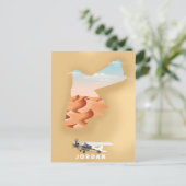 ヨルダンの図解入りの、写真付きの地図ポスター ポストカード (スタンド正面)