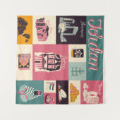 ヨルダンの文化と国の色。コレクションo タペストリー (正面(横))