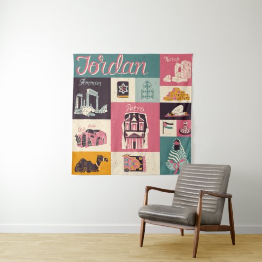 ヨルダンの文化と国の色。コレクションo タペストリー (インサイチュ)