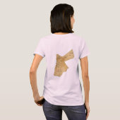 ヨルダンの旗+地図+テキストTシャツ Tシャツ (裏面フル)