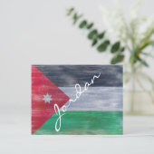 ヨルダン動揺して国旗 ポストカード (スタンド正面)