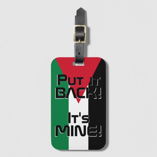 ヨルダン国おもしろい旗 ラゲッジタグ (正面縦)