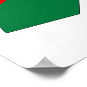 ヨルダン国国旗の地図のシルエット ポスター (角)