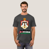 ヨルダン国旗とコート・オブ・アームズ Tシャツ (正面フル)
