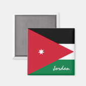 ヨルダン国旗とヨルダン旅行，休日/スポーツ マグネット (正面/裏面)