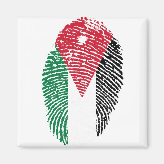 ヨルダン国旗の指紋の国のプライドID マグネット (正面)