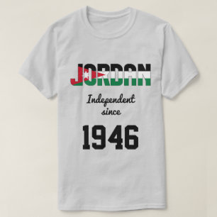 ヨルダン国旗の独立性お祝い Tシャツ
