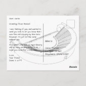 ヨルダン国旗を持つアンマンヨルダン ポストカード (裏面)