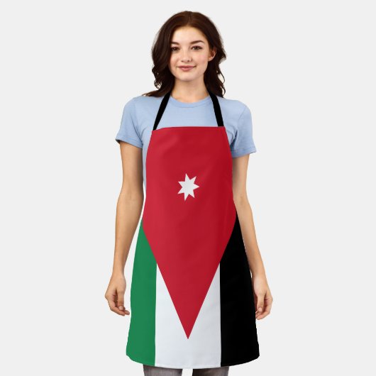 ヨルダン国旗 エプロン (着用した状態)