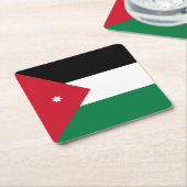 ヨルダン国旗 スクエアペーパーコースター (アングル)
