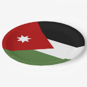 ヨルダン国旗 ペーパープレート (アングル)