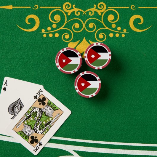 ヨルダン国旗 ポーカーチップ (ポーカーテーブル (スタック))